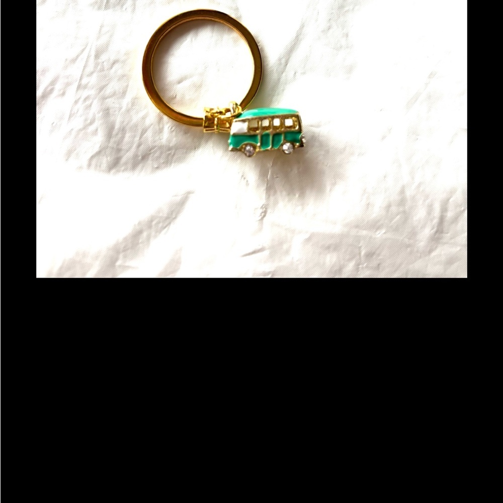 NWT Keychain Purse Charm VW Van Green and Gold Bus - Picture 7 of 8